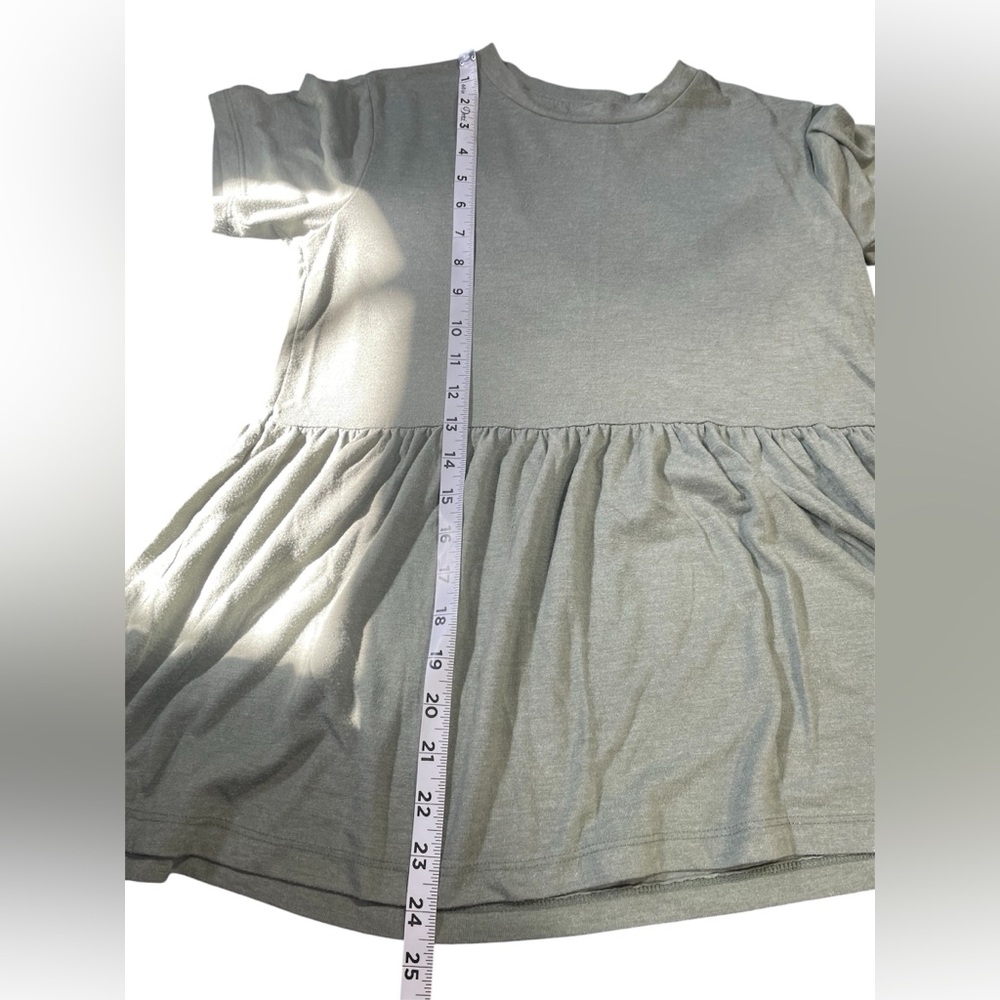 American Eagle Olive Green Short Sleeve Peplum Babydoll Tee XS Women’s EUC - Picture 8 of 10